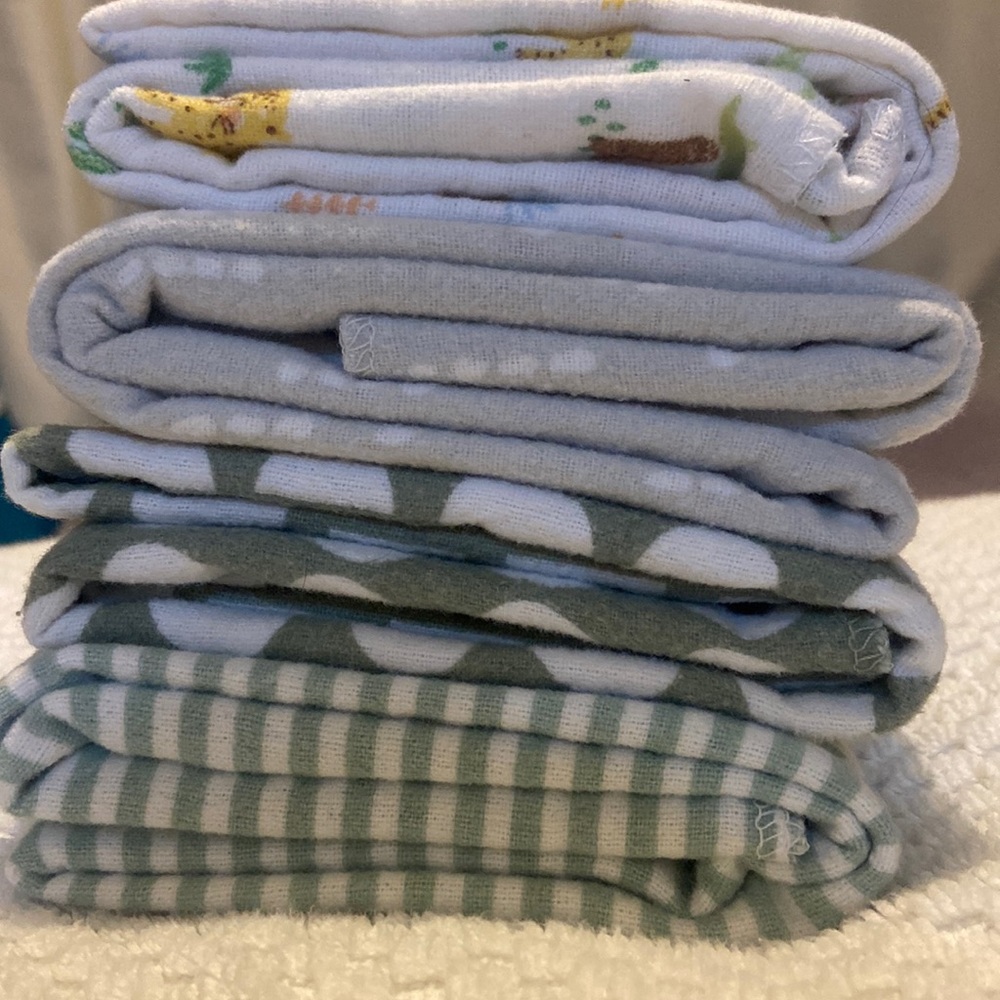 4 Baby Flannel Recieving Swaddle Blankets 100%Cotton